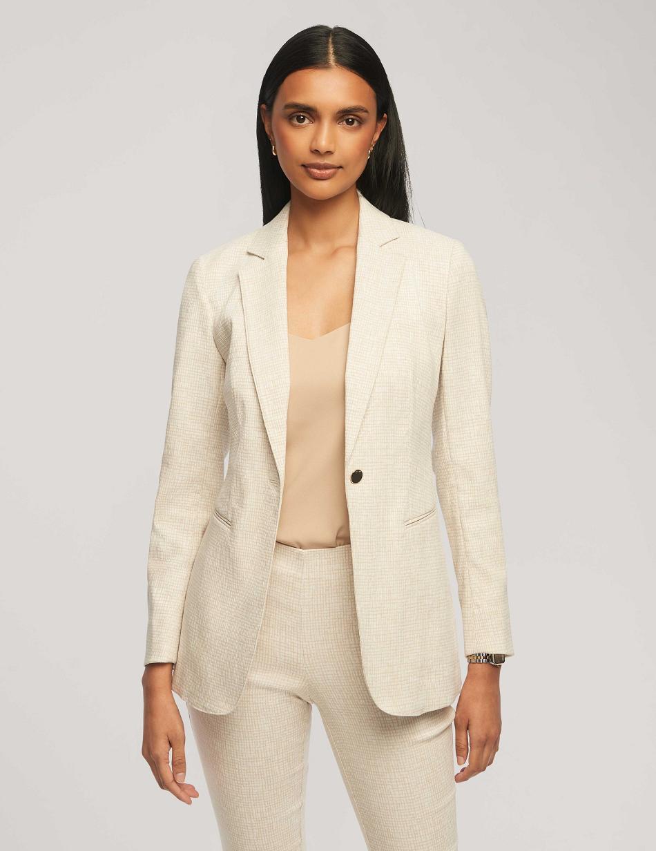 Blazer Anne Klein Grid Tech Stretch One Button   | XTX-0396588